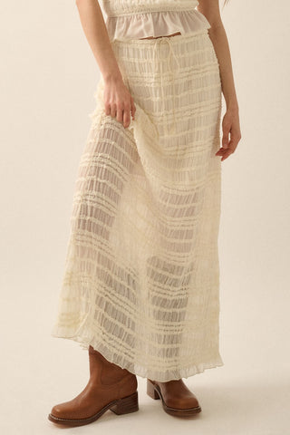 Ruffle Maxi Skirt (Cream)