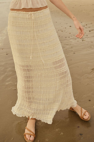 Ruffle Maxi Skirt (Cream)