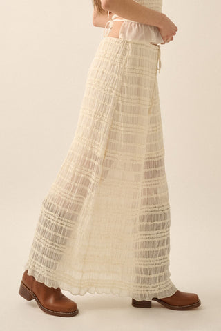 Ruffle Maxi Skirt (Cream)