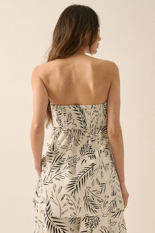 Floral Print Tube Top (Off White)