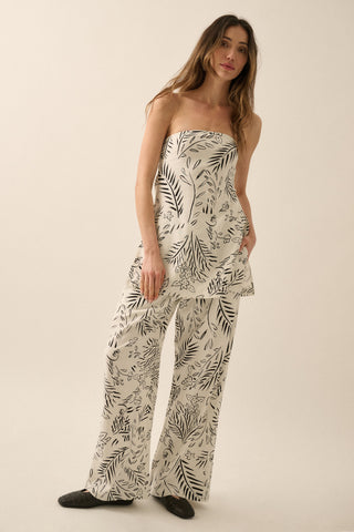 Floral Print Tube Top (Off White)