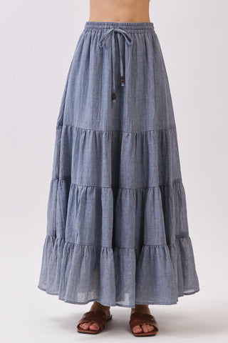 Tiered Maxi Skirt (Blue) ONLINE EXCLUSIVE