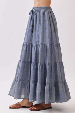 Tiered Maxi Skirt (Blue) ONLINE EXCLUSIVE