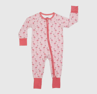 Bamboo Baby Convertible Footie Pajamas (Fancy Flamingos Pink)