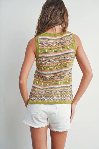 Geo Pattern Knit Top (Green) ONLINE EXCLUSIVE