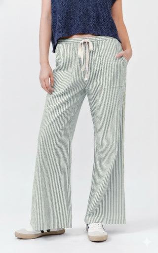 Striped Wide Pants (Sage)