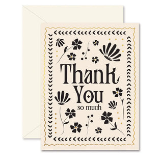 Mosaic Floral Thank You Greeting Card