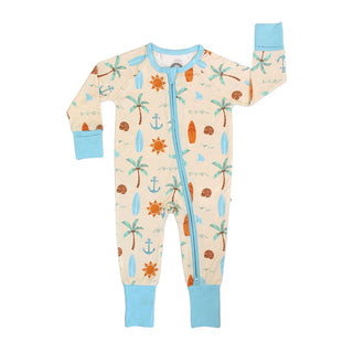 Bamboo Baby Convertible Footie Pajamas (Chasing Waves Surfboard)