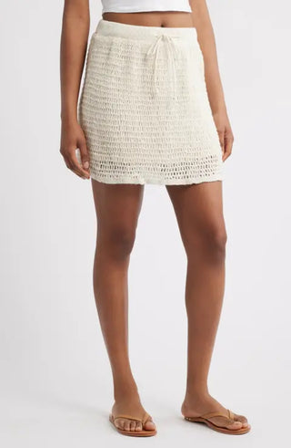 Neon Isles Crochet Skirt (Cream)