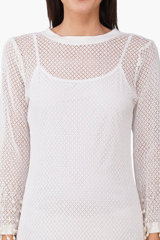 White Pearl Fringes Bodycon Dress