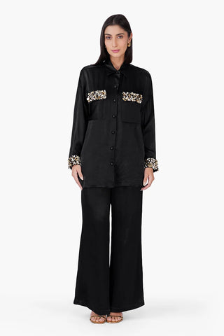 Black Noir Satin Pants