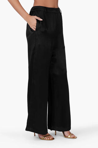 Black Noir Satin Pants