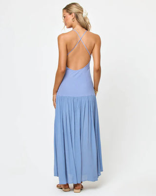 Row Maxi Dress (Chambray)