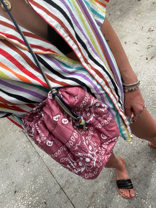 Bandana Bucket Bag w/ Beads 2-4 week TAT
