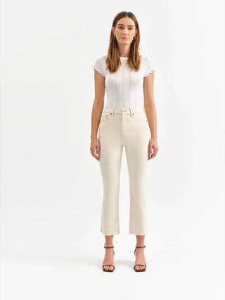 SHY GIRL HIGH RISE CROP FLARE (RAW CUT)