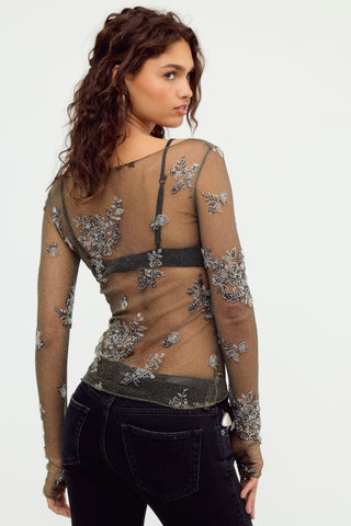 TALK TO ME EMBELLISHED LS (GUNMETAL) ONLINE EXCLUSIVE