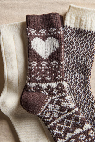 NORDIC KNIT SOCK PACK (Brown Combo)