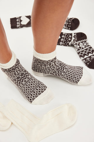 NORDIC KNIT SOCK PACK (Brown Combo)