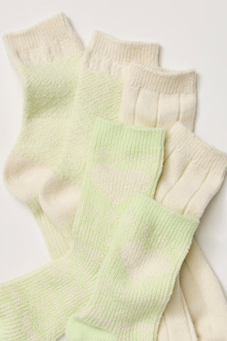 NORDIC KNIT SOCK PACK (Lime Cream)