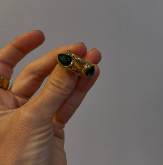 Green Teardrop Ring