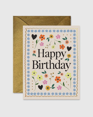Mosaic Birthday Floral Greeting Card