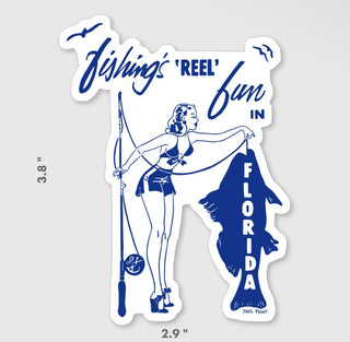 Fishings Reel fun in FL Sticker