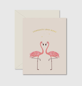 Congrats Love Birds Greeting Card