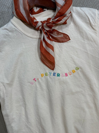 St Pete Embroidered TShirt (Ivory)