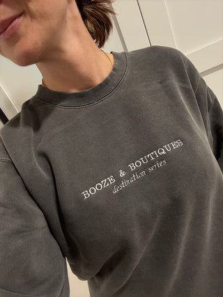 Booze and Boutiques Embroidered Pullover PREORDER