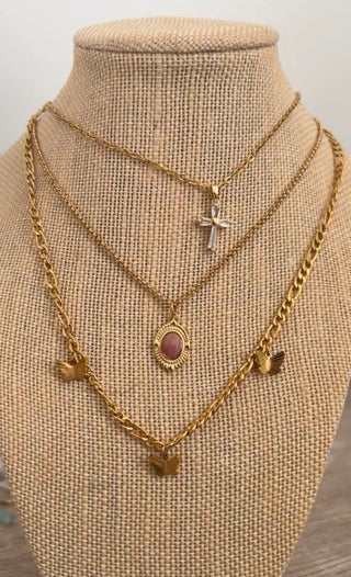 Pink Pendent Neck GOLD FILLED