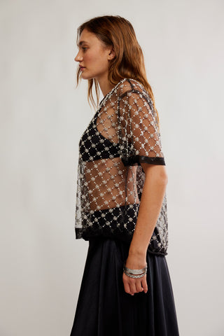 LOIR EMBELLISHED KNIT TOP (Black)