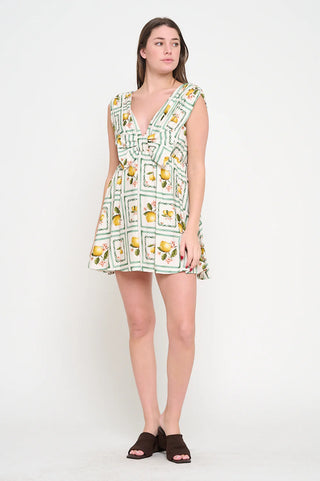 Lemon Grove Delight Bow Dress