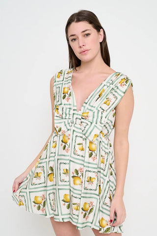 Lemon Grove Delight Bow Dress