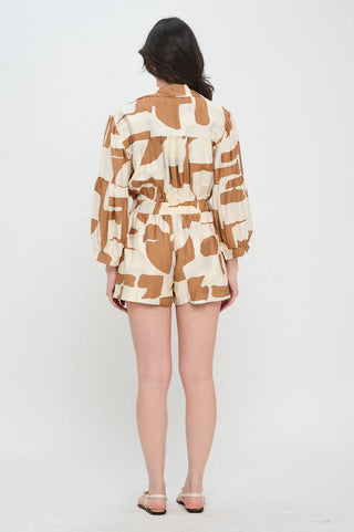 Drift Button Down Romper (Terracotta)