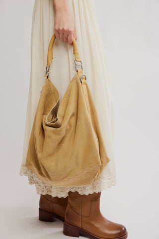 SUZIE SUEDE SLOUCH TOTE (HARVEST GOLD)