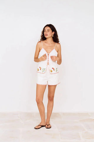 SANTORINI EMBRIODERED CAMI