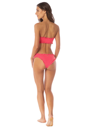 Cherry Crush Lotus Ruffle Bikini Top
