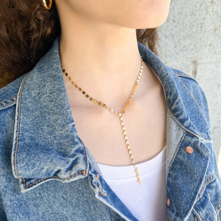 Flat Circle Y Necklace