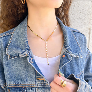 Flat Circle Y Necklace