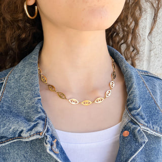 Paperclip Evil Eye Necklace