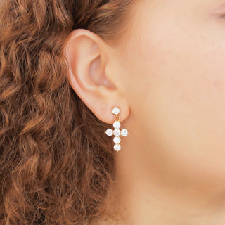 CZ Cross Earring