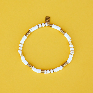 Pisa Stretch Bracelet (Gold White)