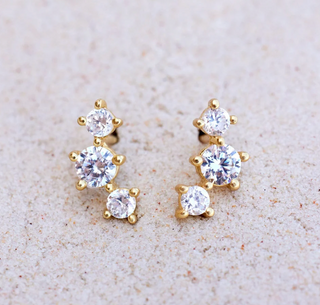 Estrella Gemstone Stud Earrings (Gold)