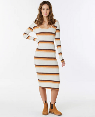 Sun Club Stripe Midi Dress (Multi)