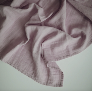 Muslin Swaddle Blanket Organic Cotton (Soft Mauve)