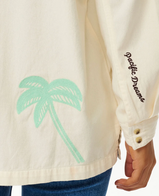 Pacific Dreams Embroidered Shacket (Bone)