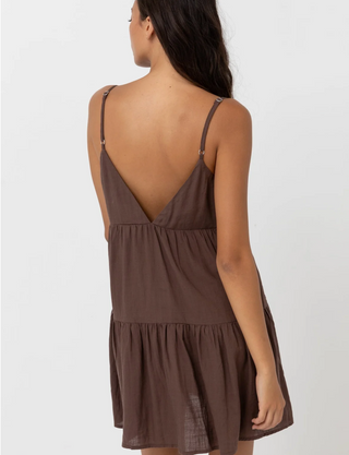 Classic Tiered Mini Dress (Chocolate)