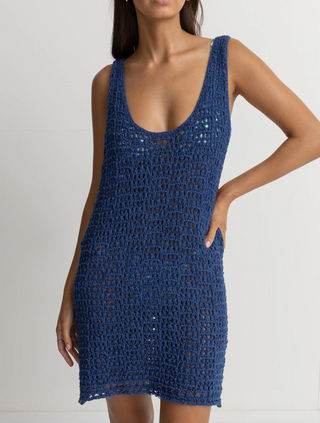 Maddie Knit Scoop Neck Mini Dress (Blue)