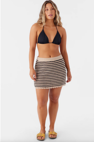 KELSEY CROCHET COVER-UP MINI SKIRT (BLK)