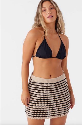 KELSEY CROCHET COVER-UP MINI SKIRT (BLK)